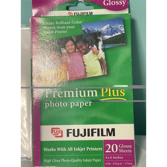 Fujifilm • Premium Plus Photo Paper 4x6 Glossy • 20 Sheet‎ Pack BinR