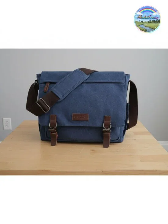 Dasein Unisex Canvas Messenger Bag Fits 15 inch Laptop Travel Crossbody