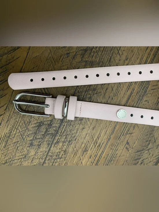 Steve Madden Skinny Blush Pink Belt with Silver Buckle Sz Small