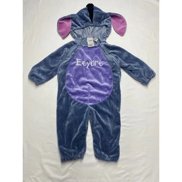 Vintage Disney Shopping Eeyore Costume Jumpsuit Blue Purple 12-18 Months