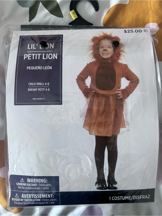 Halloween lion costume girls size 4-6