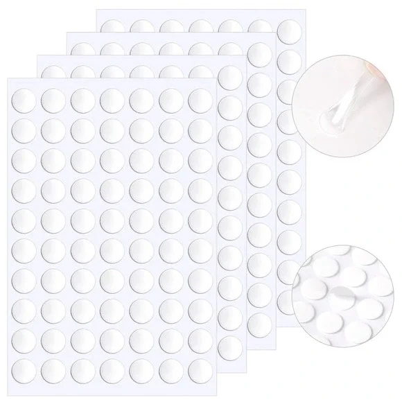 1152 Pcs Double Sided Sticky Dots Tape‎ Removable Round Putty Clear 1/2 Inch