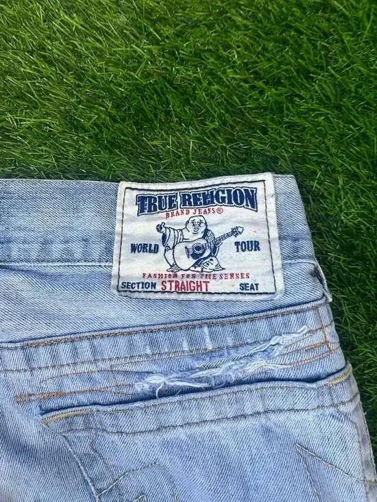 True Religion World Tour Straight Seat Light Wash Denim Jeans