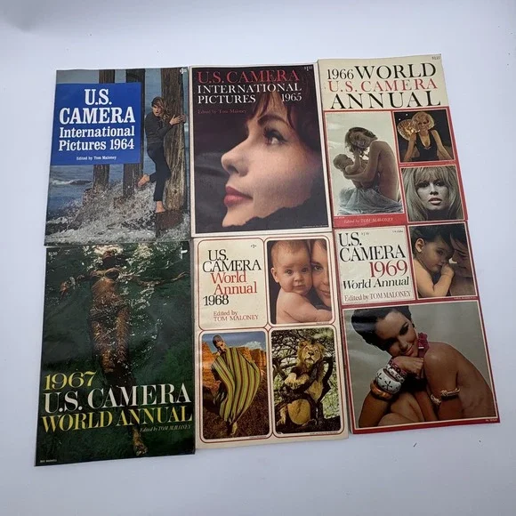 Vintage U.S. Camera World Annual Magazine Lot 6 1964-1969 International Pictures
