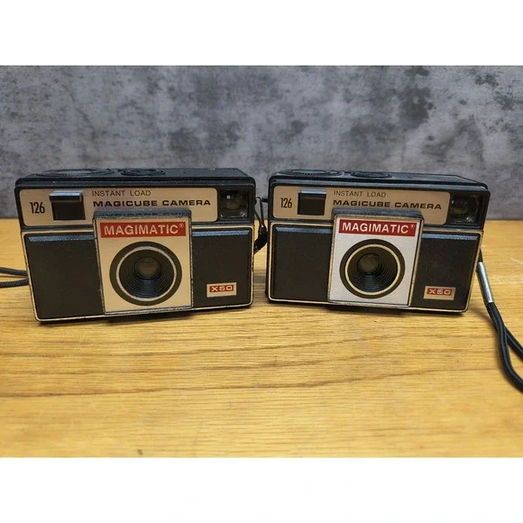 Lot of‎ 2 Vintage Cameras Magimatic X-50 #NOT TESTED#
