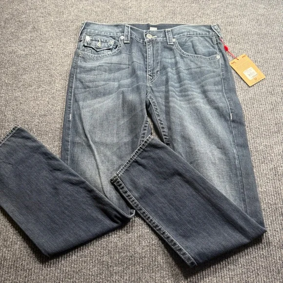 True Religion Skinny Flap Jeans Mens 36 Indigo Heave Blue Denim Designer NWT