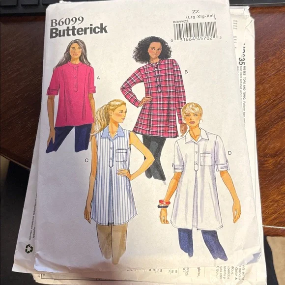 Butterick Pattern B6099 for Misses' Tunics