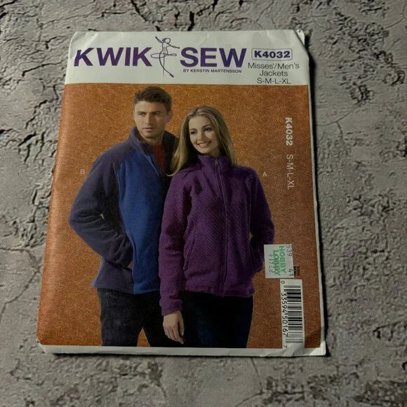 Kwik Sew Pattern K4032 for UnisexZip Front Jacket