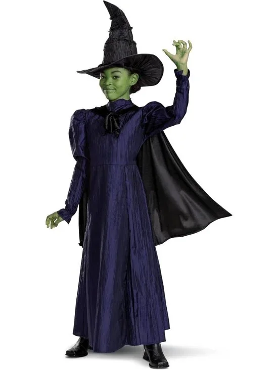 Deluxe Wicked Elphaba Costume for Girls - Cape & Hat Set, Kids Size 3T-4T