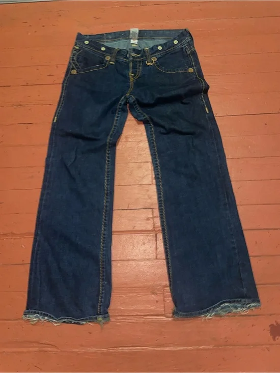 True religion Dark Blue Straight-Leg Jeans vintage