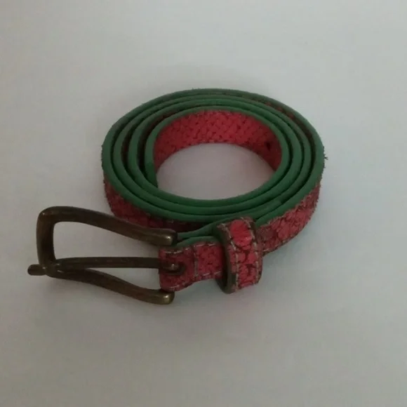 Liebeskind Berlin Women's Cow Leather Coral & Green Preowned