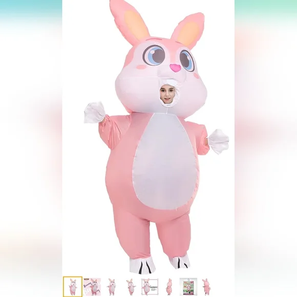 Inflatable Pink Bunny Costume for Kids - Cute Rabbit Outfit