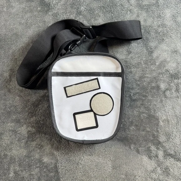 Herschel Supply Co x Joshua Vides Crossbody Shoulder Bag White Black Patch Small