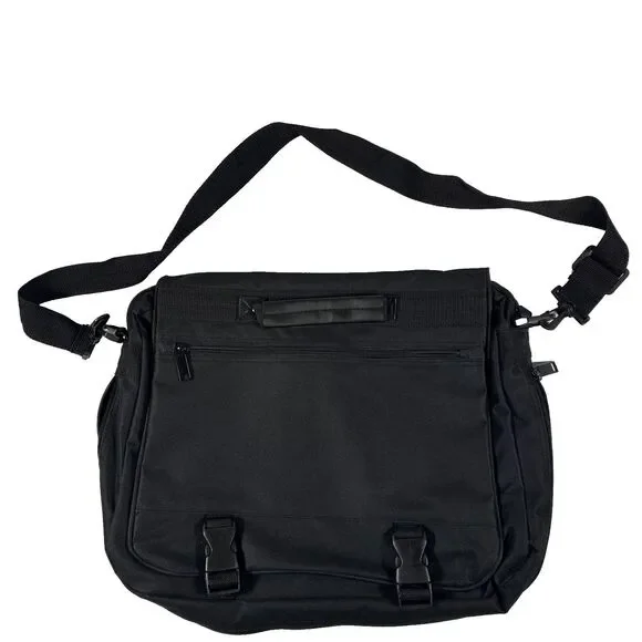 Liberty Bags 1012 Black Expandable Briefcase Messenger Shoulder Work Travel Case