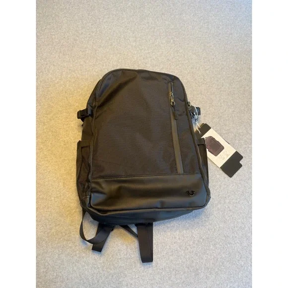 True Religion Commuter Backpack Mens OS Black 16in Laptop Sleeve TR105081 NWT