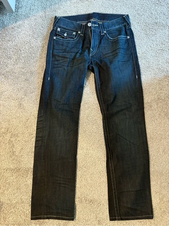 True Religion Men's Slim Dark Blue Jeans