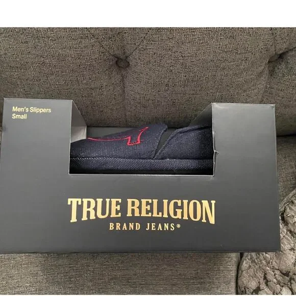 True Religion Blue Men’s Slides Size 7-8 New