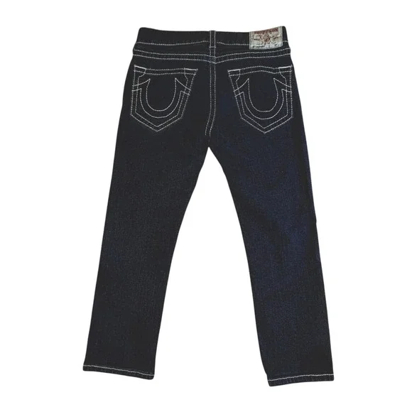 Men's True Religion Skinny No Flap Big T Indigo Jeans White Stitching Size 33