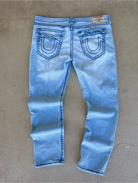 True Religion Rocco Relaxed Skinny Jeans Size 42 Light Wash