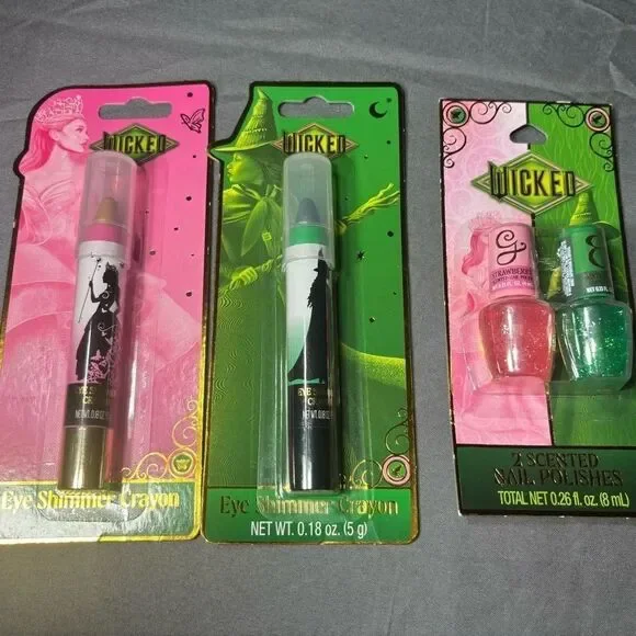 3 pc Wicked Eye Shimmer Crayon and Scented Nail Polishes Set
