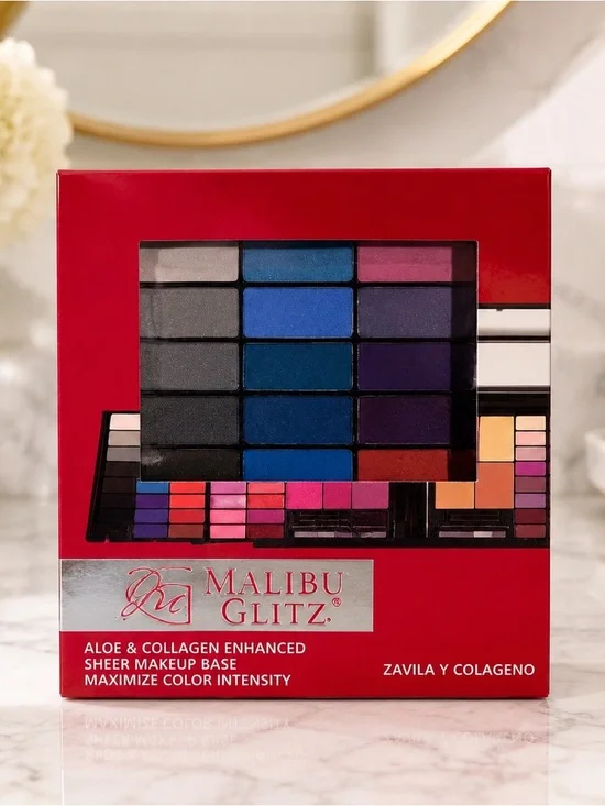 Malibu Glitz Makeup Palette NIB Large Multi Shade Set Gift Ready
