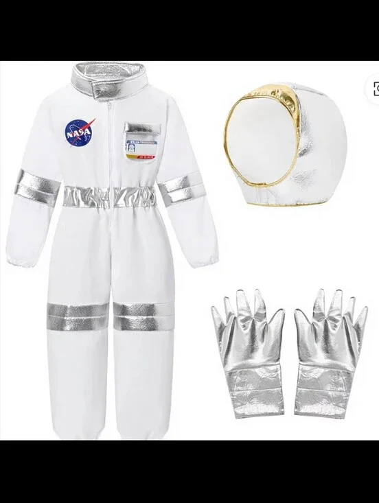ZapLute Kids Astronaut Costume Pilot Spacesuit Unisex Space Jumpsuit Role Play