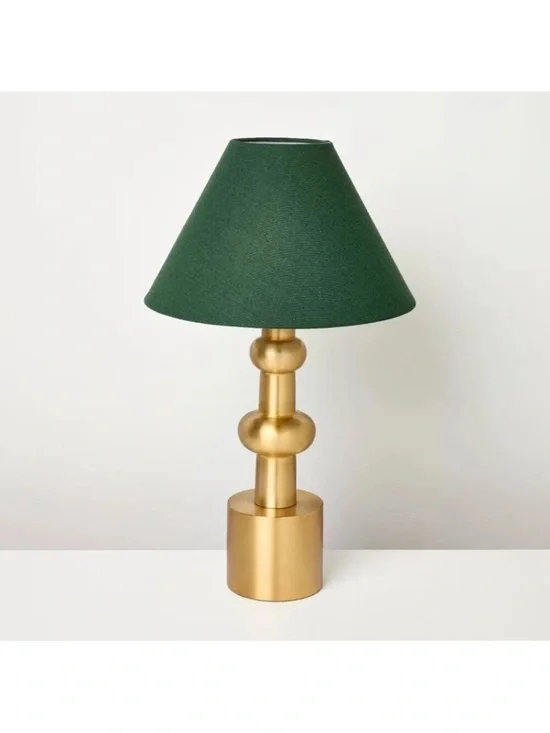 Hearth & Hand Vintage Style Brass Base & Dark Green Empire Shade 23
