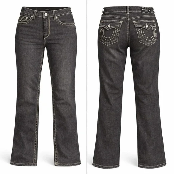 NWT TRUE RELIGION RICKY SN FLAP MENS 34x32 NWT CHLK GREY STYLE 108826