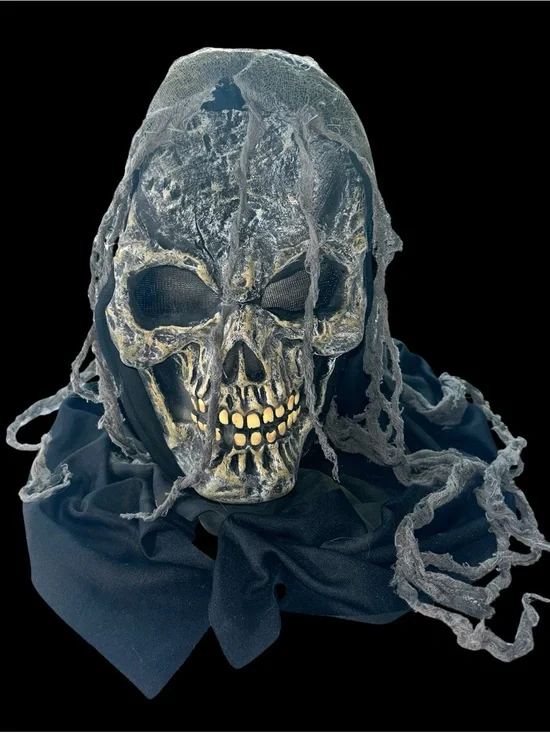 Vintage Easter Unlimited Fun World Crypt Creature Skull Mask OS Gauze ct