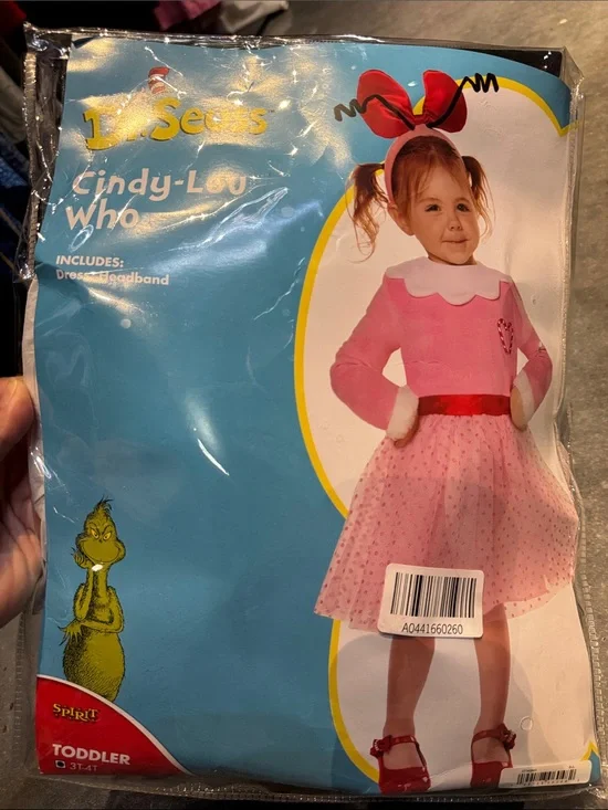 Spirit Dr. Seuss Cindy-Lou Who Toddler Costume - Pink & Red