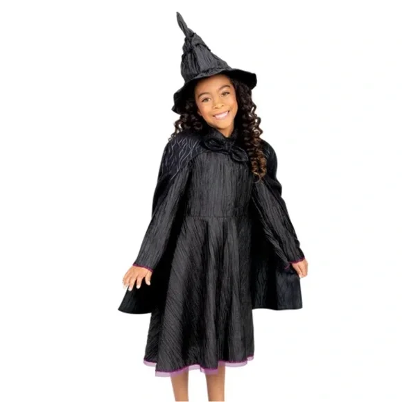 Wicked Elphaba Witch Costume dress for Kids NEW - Black dress cape hat