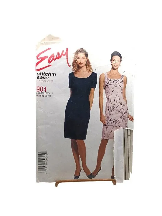 Easy Stitch N Save By McCalls 904 Misses Dress Sewing Pattern Size B 16-18-20-22