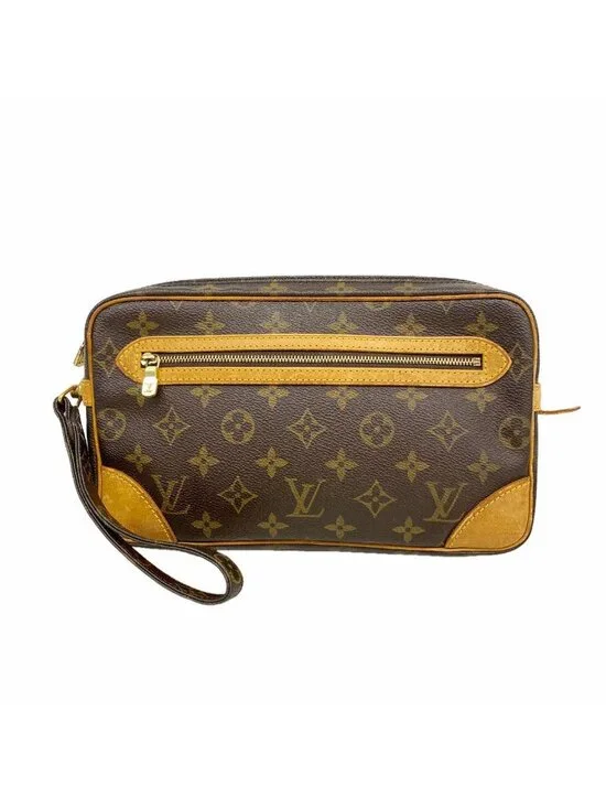 Louis Vuitton Clutch Monogram Marly Dragonne GM Brown