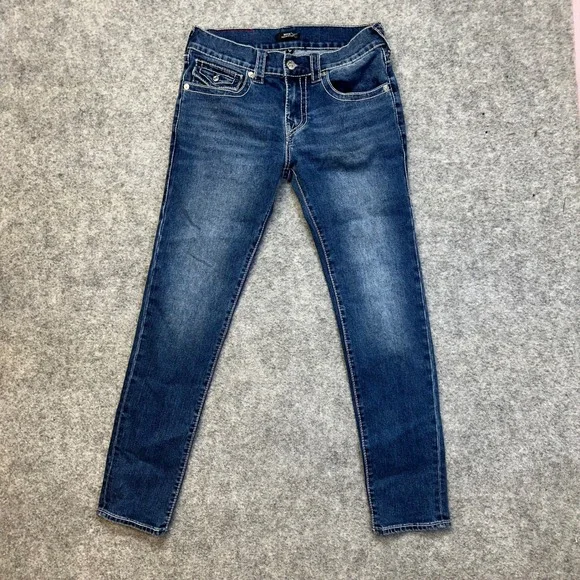 True Religion Rocco Big T Flap Pocket Jeans M Size 30 Contrast Stitch Horseshoe‎