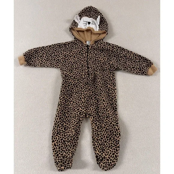 Vtg Baby Costume Cheetah‎ Animal Tail Ears Hood Class Club 6-9 Months Leopard