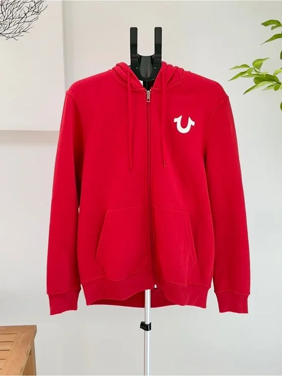 True Religion Red Full-Zip Hoodie Jacket