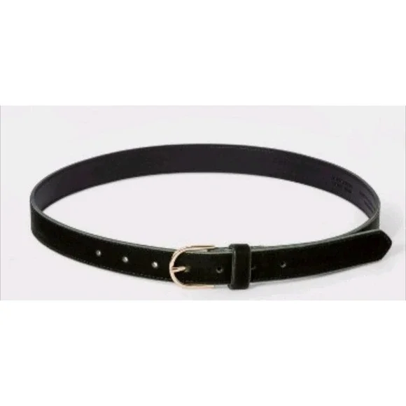 Velvet Dark Green Belt With Gold Buckle For Women's Size XL
