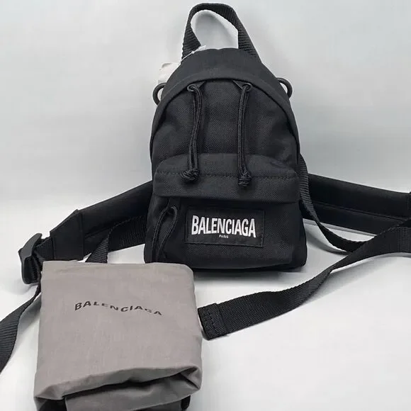 Balenciaga Black Nylon Mini Backpack Bag