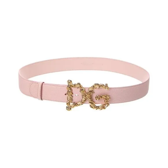 Dolce & Gabbana Dg Logo Leather Belt, Pink