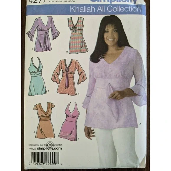 Simplicity 4277 Khaliah Ali Collection Tunic Sewing Pattern Size 10-18 UNCUT