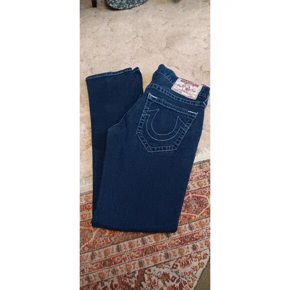 True Religion Slim 31x31 Mens Jeans with Red Tab Horseshoe Pocket