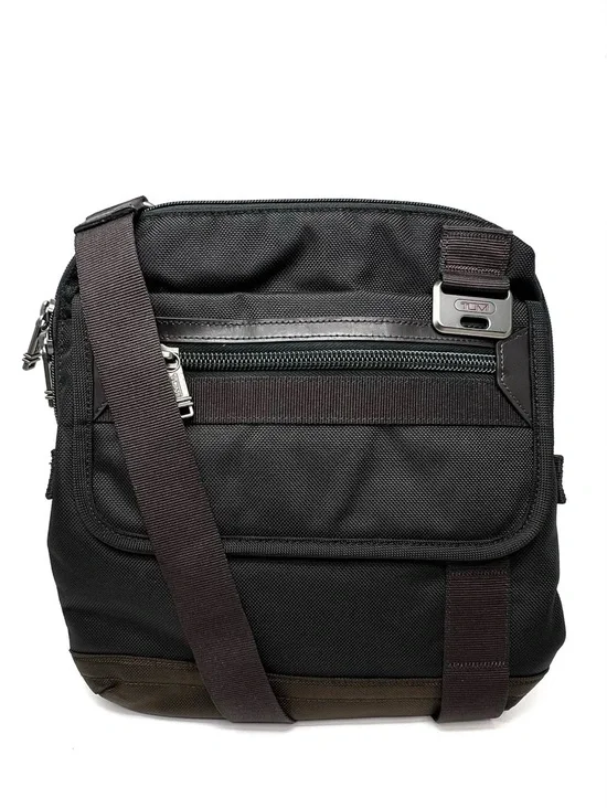 Tumi Eastern Zip Top Flap Crossbody Hickory Brown Nylon Messenger Bag Like New