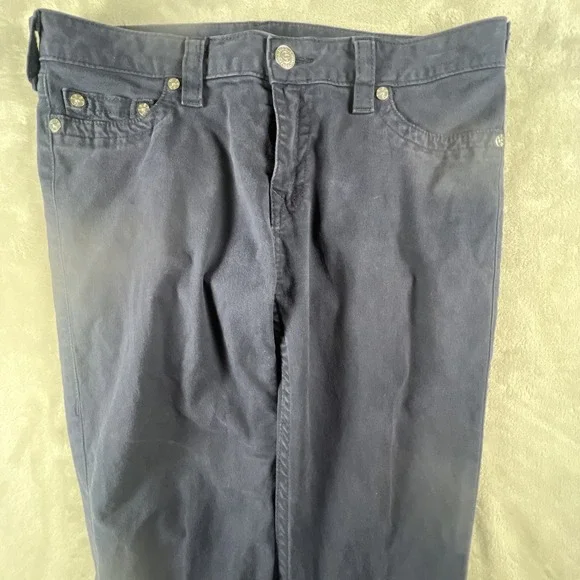 VINTAGE Y2K TRUE RELIGION BASIC NAVY STRAIGHT LEG BAGGY STYLE PANTS‎ Size 33x30
