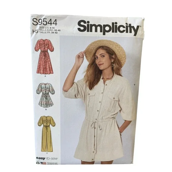 Simplicity S9544 Misses‎ Dresses & Jumpsuit Pattern Size 6-14 Easy Sew UNCUT FF