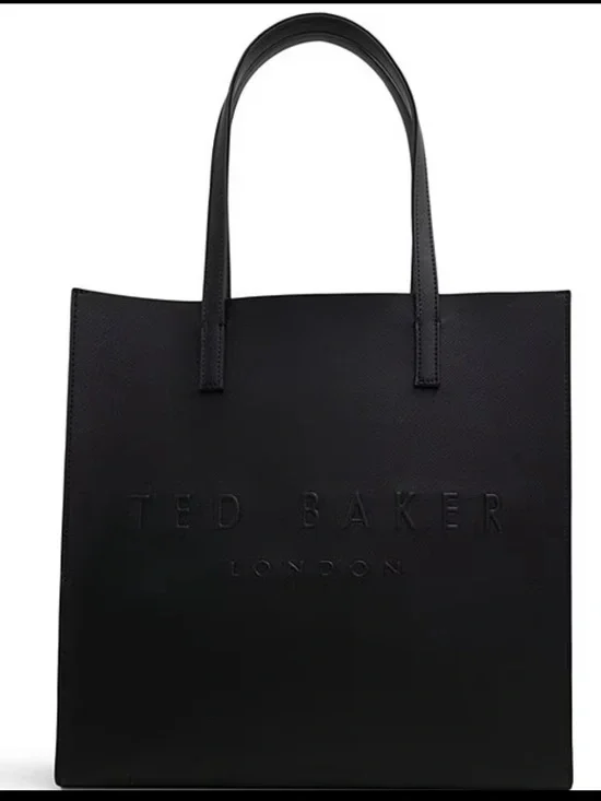 Ted Baker Black Leather Logo Shopper Bag