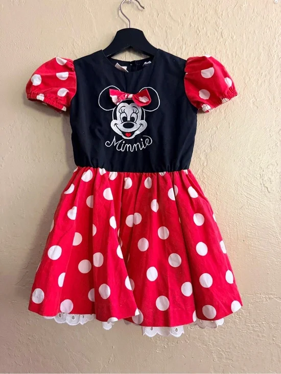 Vintage Disney Red, White & Black Minnie Mouse Polka Dot Dress