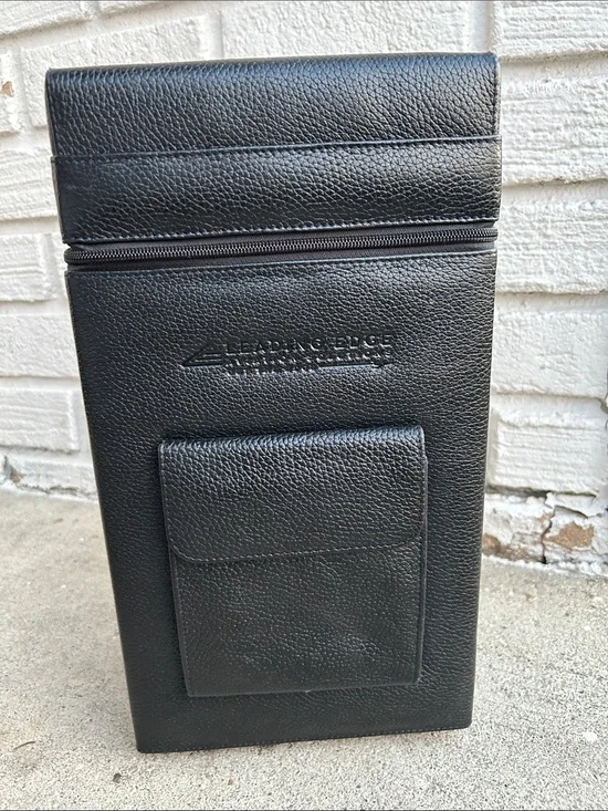 ROYCE New York Leather Connoisseur Wine Carrier Black Color