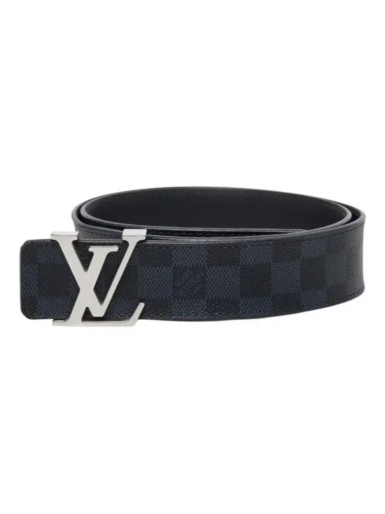 Louis Vuitton Damier Cobalt Ceinture LV Belt Black Navy Leather