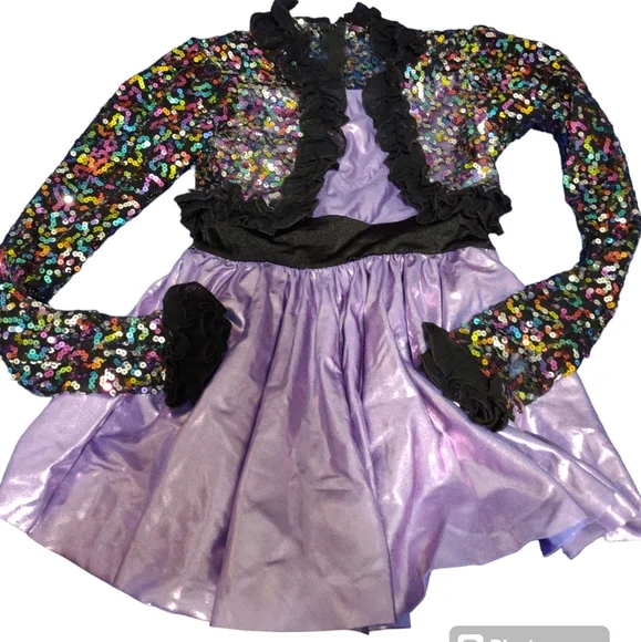 Alexandra collection Sequined Girl's Dance costume‎ Size 12 Halloween Tap Jazz
