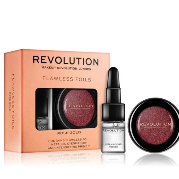 Makeup Revolution Flawless Foils‎ Metallic Eyeshadow & Primer Rose Gold Set